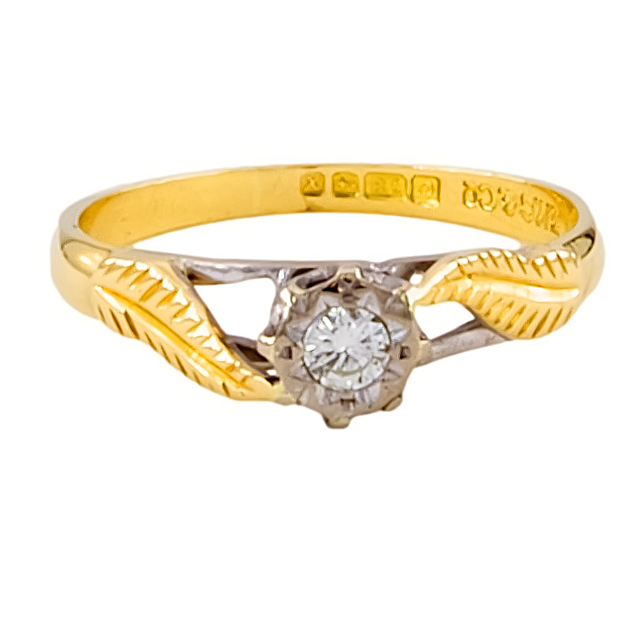 18ct gold Vintage Diamond Ring size J